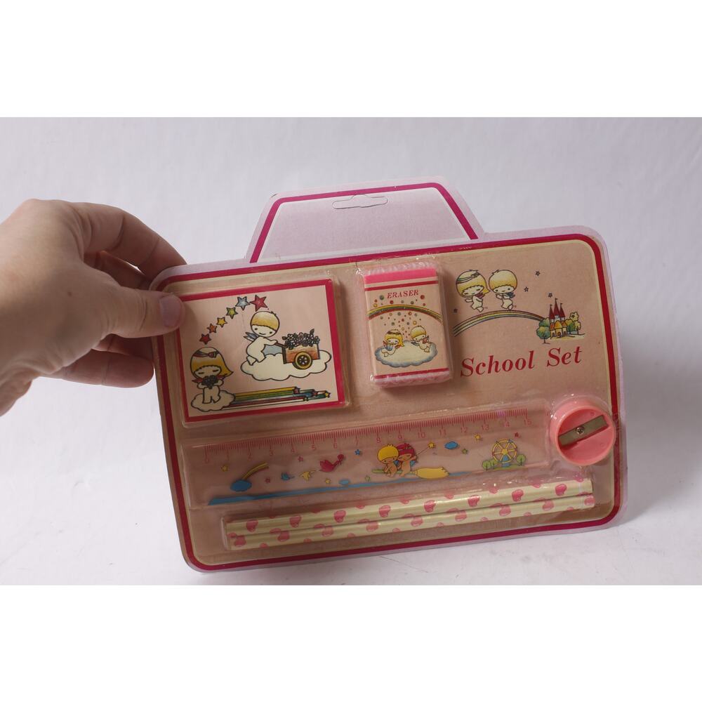 1990s Sanrio Little Twin Stars School Set Vintage Stationery ~ 260514-WH 1370
